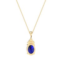 Three Stone Triangle and Oval Necklace