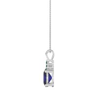 Three Stone Triangle and Oval Necklace