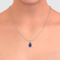 Three Stone Triangle and Oval Necklace