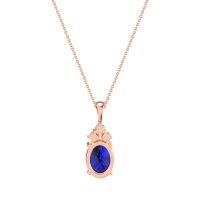 Three Stone Triangle and Oval Necklace