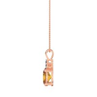 Three Stone Triangle and Oval Necklace