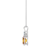 Three Stone Triangle and Oval Necklace
