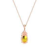Three Stone Triangle and Oval Necklace