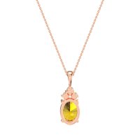 Three Stone Triangle and Oval Necklace
