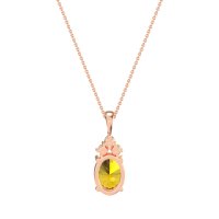 Three Stone Triangle and Oval Necklace