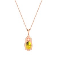 Three Stone Triangle and Oval Necklace