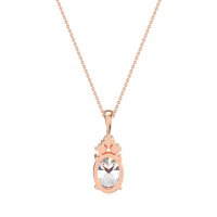 Three Stone Triangle and Oval Necklace