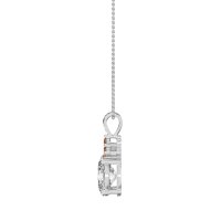 Three Stone Triangle and Oval Necklace