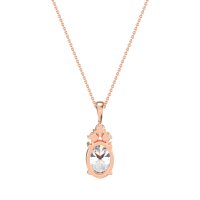 Three Stone Triangle and Oval Necklace
