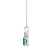 Three Stone Triangle and Oval Necklace