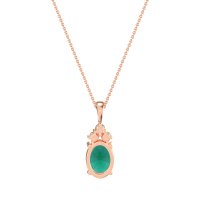 Three Stone Triangle and Oval Necklace