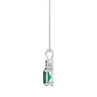 Three Stone Triangle and Oval Necklace