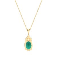 Three Stone Triangle and Oval Necklace