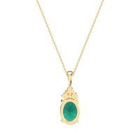 Three Stone Triangle and Oval Necklace
