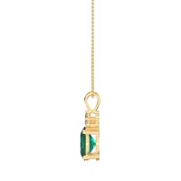 Three Stone Triangle and Oval Necklace