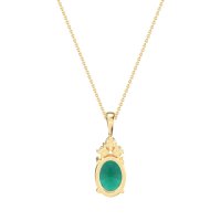 Three Stone Triangle and Oval Necklace