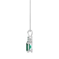 Three Stone Triangle and Oval Necklace