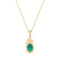 Three Stone Triangle and Oval Necklace