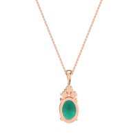 Three Stone Triangle and Oval Necklace