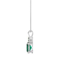 Three Stone Triangle and Oval Necklace