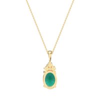 Three Stone Triangle and Oval Necklace