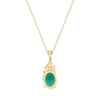 Three Stone Triangle and Oval Necklace