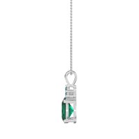 Three Stone Triangle and Oval Necklace