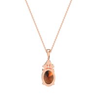 Three Stone Triangle and Oval Necklace