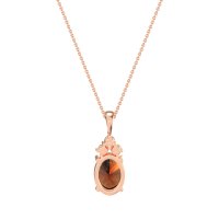 Three Stone Triangle and Oval Necklace