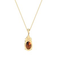 Three Stone Triangle and Oval Necklace