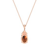 Three Stone Triangle and Oval Necklace