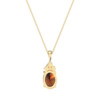 Three Stone Triangle and Oval Necklace