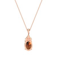 Three Stone Triangle and Oval Necklace
