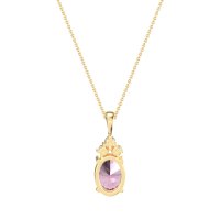 Three Stone Triangle and Oval Necklace