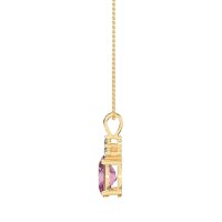 Three Stone Triangle and Oval Necklace