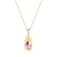 Three Stone Triangle and Oval Necklace