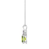 Three Stone Triangle and Oval Necklace