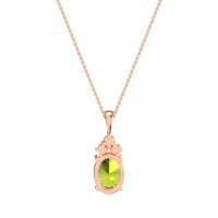 Three Stone Triangle and Oval Necklace