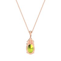 Three Stone Triangle and Oval Necklace