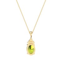 Three Stone Triangle and Oval Necklace