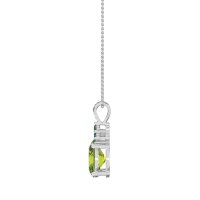 Three Stone Triangle and Oval Necklace