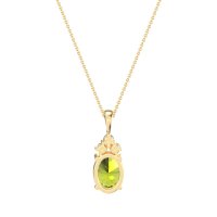 Three Stone Triangle and Oval Necklace