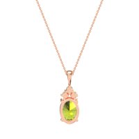 Three Stone Triangle and Oval Necklace