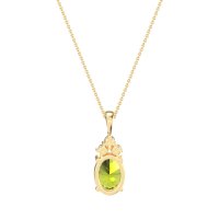 Three Stone Triangle and Oval Necklace