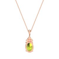 Three Stone Triangle and Oval Necklace