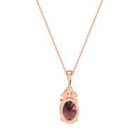 Three Stone Triangle and Oval Necklace