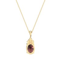 Three Stone Triangle and Oval Necklace