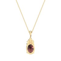 Three Stone Triangle and Oval Necklace