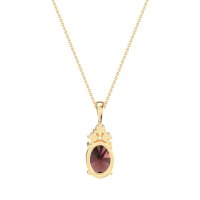 Three Stone Triangle and Oval Necklace