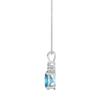 Three Stone Triangle and Oval Necklace